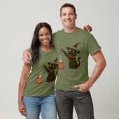 魔女猫Tシャツ – 魔女付き黒猫 Tシャツ (ユニセックス)