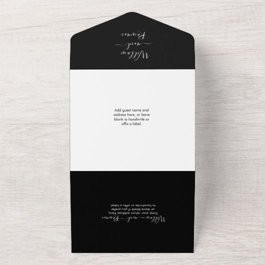 魔女異教黒緑一体型結婚式招待状 オールインワン招待状 (外側)