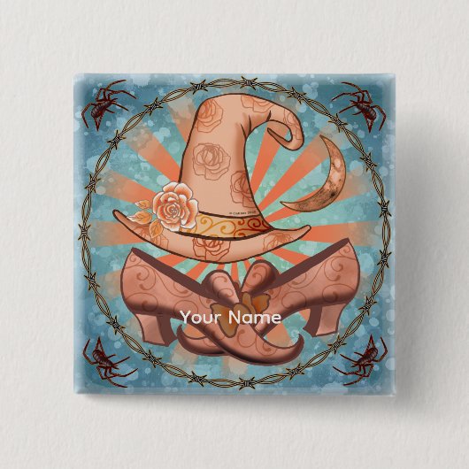 魔女衣装カスタムの魔女ピン 缶バッジ (正面)