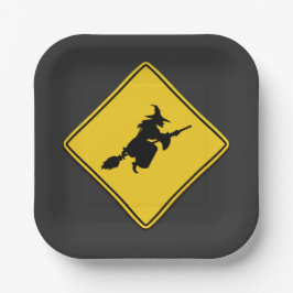 魔女警告のハロウィーン ペーパープレート