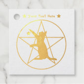 魔女金ゴールドペンタグラムサークルと猫の星 フェイバータグ (正面)