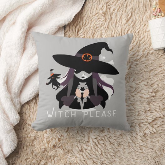 魔女顔 クッション (ブランケット)