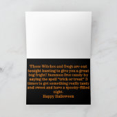 魔女飛んでいると城のハッピーハローウィンカード カード (内部)