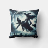 魔女飛んでいると猫 クッション (裏面)