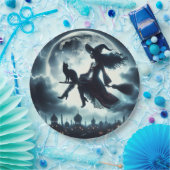 魔女飛んでいると猫 ペーパープレート (パーティー)