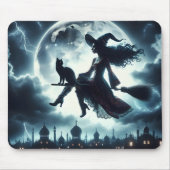 魔女飛んでいると猫 マウスパッド (正面)