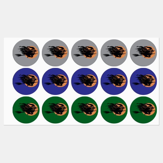 魔女飛んでいるは正面に眉をひそめた ラベル (シート)