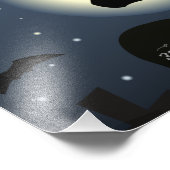 魔女飛んでいるハロウィーンの場面 フォトプリント            (角)