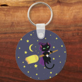 魔女飛んでいる猫 キーホルダー (正面)