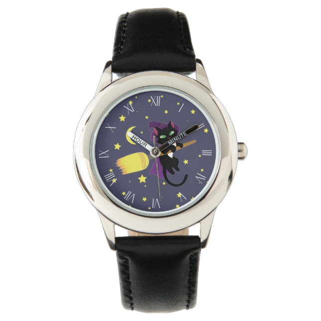 魔女飛んでいる猫 腕時計 (正面)