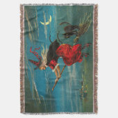 魔女飛んでいる黒猫クレセントムーン スローブランケット (正面縦)