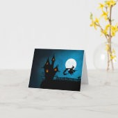 魔女飛んでいる カード (黄色い花)