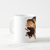 魔女飛んでいる コーヒーマグカップ (正面左)