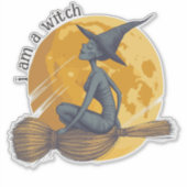 魔女飛んでいる シール (正面)