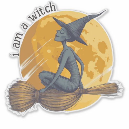 魔女飛んでいる シール (正面)