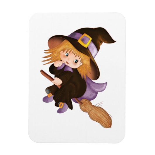 魔女飛んでいる マグネット (縦)
