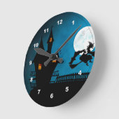 魔女飛んでいる ラウンド壁時計 (傾斜)
