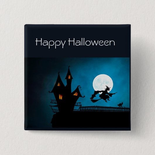 魔女飛んでいる 缶バッジ (正面)