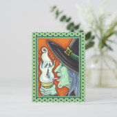 魔女食べの叫び声アイスクリームコーン、ハロウィーン シーズンポストカード (スタンド正面)