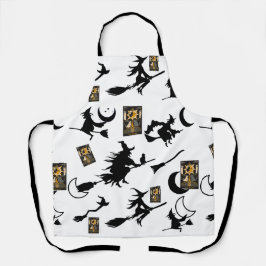 魔女魔法使い黒猫のムーンブルームスティック エプロン