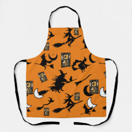 魔女魔法使い黒猫のムーンブルームスティック エプロン
