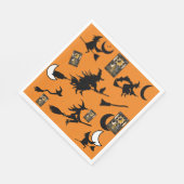 魔女魔法使い黒猫のムーンブルームスティック スタンダードランチョンナプキン (角)