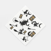 魔女魔法使い黒猫のムーンブルームスティック スタンダードランチョンナプキン (角)