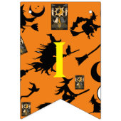 魔女魔法使い黒猫のムーンブルームスティック バンティングフラッグ (第3の旗)