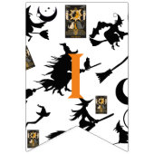 魔女魔法使い黒猫のムーンブルームスティック バンティングフラッグ (第3の旗)