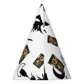 魔女魔法使い黒猫のムーンブルームスティック パーティーハット (裏面)