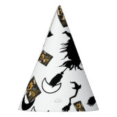 魔女魔法使い黒猫のムーンブルームスティック パーティーハット (左)