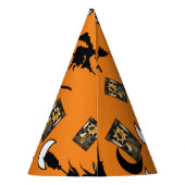 魔女魔法使い黒猫のムーンブルームスティック パーティーハット (裏面)