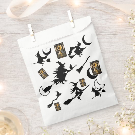 魔女魔法使い黒猫のムーンブルームスティック フェイバーバッグ (クリップ留めされた状態)