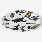 魔女魔法使い黒猫のムーンブルームスティック ペーパープレート (アングル)