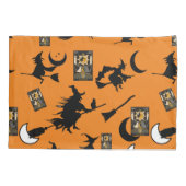 魔女魔法使い黒猫のムーンブルームスティック 枕カバー (裏面-左)