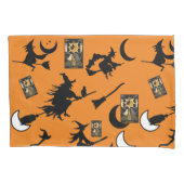 魔女魔法使い黒猫のムーンブルームスティック 枕カバー (正面左)