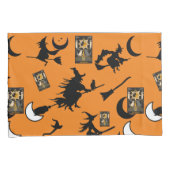 魔女魔法使い黒猫のムーンブルームスティック 枕カバー (正面右)