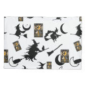 魔女魔法使い黒猫のムーンブルームスティック 枕カバー (裏面-左)