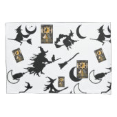 魔女魔法使い黒猫のムーンブルームスティック 枕カバー (正面左)