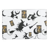 魔女魔法使い黒猫のムーンブルームスティック 枕カバー (正面右)