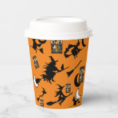 魔女魔法使い黒猫のムーンブルームスティック 紙コップ (正面)