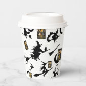 魔女魔法使い黒猫のムーンブルームスティック 紙コップ (正面)