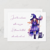 魔女黒猫とア疑問に思ウハロウィン シーズンポストカード (正面/裏面)