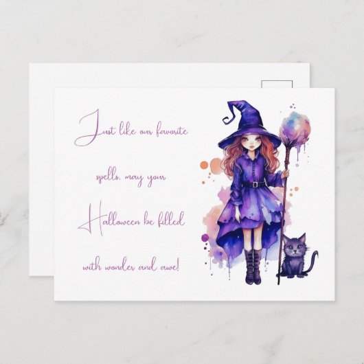 魔女黒猫とア疑問に思ウハロウィン シーズンポストカード (正面/裏面)