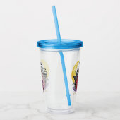 魔女黒猫と三日月 アクリルタンブラー (左)