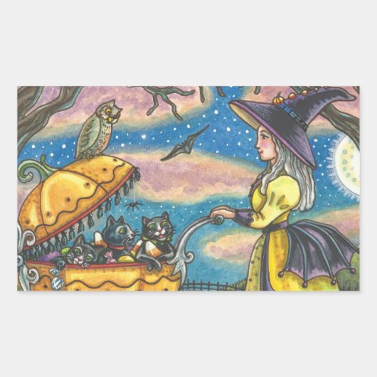 魔女黒猫ベビー乳母車シールSHEET REC 長方形シール (正面)