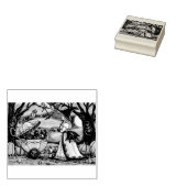 魔女黒猫ベビー乳母車ハロウィンゴム印 ラバースタンプ (押印)