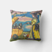 魔女黒猫ベビー乳母車ハロウィン装飾用クッション クッション (裏面)