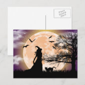 魔女黒猫満月 ポストカード (正面/裏面)