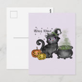 魔女黒猫 |魔女 ポストカード (正面/裏面)